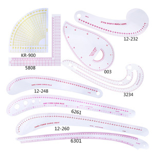 PVC thợ may armhole đường cong Cai Trị phổ biến OPP Túi không trượt may Cai Trị kiến trúc công cụ công nghệ mỏ khoan rigtorno 20 Bộ - Product Image 1