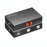 Interruptor usb 2,0 de 2 puertos para compartir impresora, adaptador de 2 entradas y 1 salida, alta compatibilidad, 1A2B