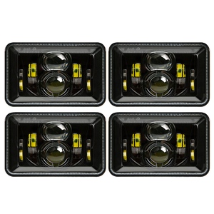 4 Pcs Dot Được Phê Duyệt Màu Đen Chiếu 4X6 Inch Led Đèn Pha Hình Chữ Nhật H4651 H4652 H4656 H4666 H6545 Cho Ford xe Tải - Product Image 6