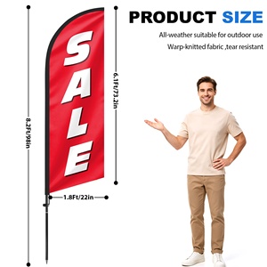 ธงชายหาดแบบกำหนดเอง สำหรับพื้นที่พาณิชย์ ชุมชน โปรโมชั่นส่งเสริมการขาย ป้ายลดราคา เสาธงชายหาด ธง - Product Image 3