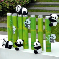 Botella de Bambú con Diseño de Panda Adorable de 400 ml para Bebidas, Bebidas Energéticas y Whisky con Diseño de Panda Adorable