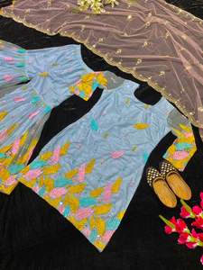 ชุดเดรสชาราสำหรับเด็กผู้หญิงจากอินเดียดีไซน์ล่าสุดชุดแต่งงานสไตล์อินเดียดั้งเดิม - Product Image 2