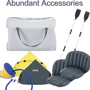 Ensemble de kayak gonflable en PVC jaune 316*98*47 CM, bateau à pagaies avec pagaies en aluminium, siège réglable, pompe à pied pour 2 personnes - Product Image 5