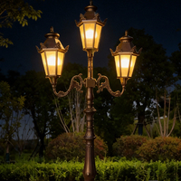 Lampe de jardin LED en aluminium moulé de style moderne pour cour et parc, étanche IP65, 10W 15W 20W, télécommande, éclairage extérieur