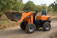 Mini-excavatrice de 1,2 tonne pour vergers, serres, élevages, mini-chargeuse et déchargeuse, petite pelle sur pneus