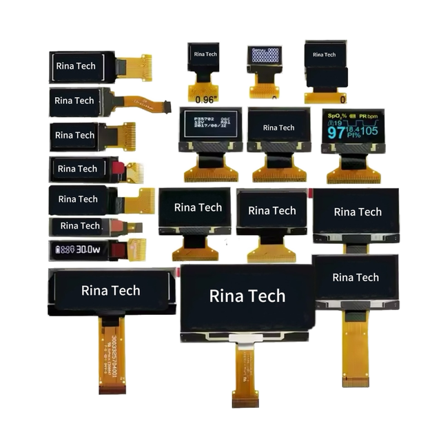 Micro PM-OLED Display 0.96 Inch 1.32" 0.87" Customizable Sizes Monochrome Full Perspective Self-Luminescent Rina Tech Universal