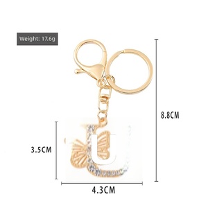 Offre Spéciale : Porte-clés et Pendentif de Sac de Luxe en Alliage de Zinc avec Lettre Originale et Cristal, Motif Papillon - Product Image 2