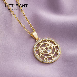 Gioielli di Design di moda cuore stella luna placcato oro in acciaio inox collana per la mamma regali - Product Image 3