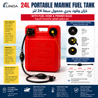 Tangki Bahan Bakar Bensin Antistatik HDPE 24L 2 Tak Linda Yamaha Baru dengan Selang untuk Penggunaan Perahu Tes Profesional