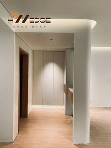 Pantalla de partición de madera Changhong, puerta de entrada, puerta opuesta, red, crema roja, muebles de sala de estar, gabinete de partición de porche moderno - Product Image 5