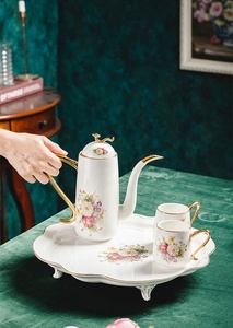 New Best-selling European Rose Pattern Phnom Penh Afternoon <b>Tea</b> Ceramic <b>Tea</b> <b>Set</b> with Tray - Product Image 6