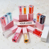 Fournisseur de gloss à lèvres vente en gros, gloss à lèvres changeant de couleur avec logo personnalisé, huile aromatisante brillante, gloss végétalien transparent pour les lèvres rebondies, marque privée