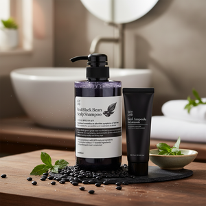 [SOY LAB] Shampooing et ampoule gel bio vegan à base de haricots noirs pour le soin du cuir chevelu, 500 ml, pour cheveux colorés - Contrôle du sébum et hydratation - Product Image 3