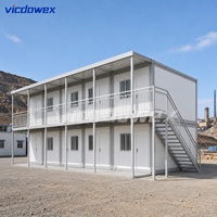 VICDOWEX Maison Conteneur Modulaire Contemporaine Préfabriquée en Panneaux Sandwich en Acier pour Entrepôt, Camp ou Bureau
