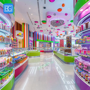 Bespoke <span class=keywords><strong>Snack</strong></span> thương mại đồ nội thất Cửa hàng kẹo thiết kế nội thất sô cô la Kính truy cập sô cô la Tường <span class=keywords><strong>Snack</strong></span> hiển thị - Product Image 3