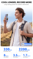 Kamera Mini Portabel 1080p dengan Kipas Pendingin, Desain Putar 270 Derajat, Baterai 2200mAh, Layar 1,97 inci, Mudah Digunakan untuk Perjalanan Luar Ruangan