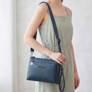 Sac bandoulière vintage en <span class=keywords><strong>cuir</strong></span> PU pour femme, petit sac à fermeture éclair multiple avec dragonne, sac messager pour trajets quotidiens - Product Image 2