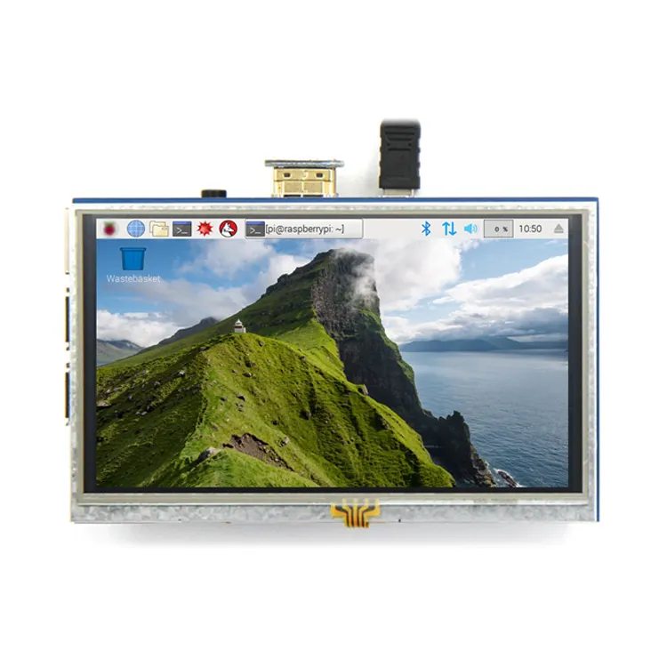 라즈베리 Pi2 3 4 LCD 디스플레이 라즈베리 파이 디스플레이 TFT 800x480 터치 스크린 HD MI 스크린 5 인치 1 조각 0.34A * 5V MPI5008