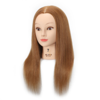 Tête de mannequin 100% cheveux humains pour salon de coiffure, outil professionnel pour la coupe, la permanente et la décoloration