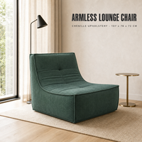 Canapé paresseux moderne en tissu chenille avec rembourrage en éponge compressée pour salon, chambre et appartement