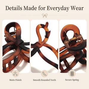 Pinzas de Pelo Grandes de Plástico con Forma de Lazo de 10 cm, para Cabello Grueso, Accesorios de Moda Coreanos, Ligeras, de Uso Diario, con Agarre Fuerte - Product Image 3