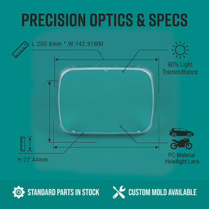 Lente Exterior Cuadrada Transparente de 5x7 Pulgadas de Material de PC Duradero de Primera Calidad para Reparación de Faros en Autos Clásicos y Modelos Todoterreno - Product Image 5