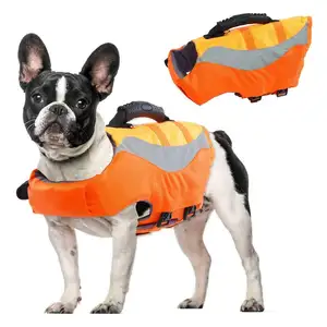 ZYZPET Badeanzug für Schwimmwesten für Hunde, Schwimmweste für Haustiere mit reflektieren dem Streifen und verstellbarem Gürtel für Wassers icherheit, hoch schwimmender Hund