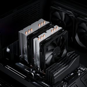 พัดลมระบายความร้อนซีพียูแบบ Dual Tower RGB ARGB 6 ฮีทไปป์ ช่องเสียบไฟ 3 พิน ระบบระบายความร้อนด้วยอากาศที่มีประสิทธิภาพ สำหรับเคสคอมพิวเตอร์เล่นเกมแบบ Dual Tower - Product Image 5