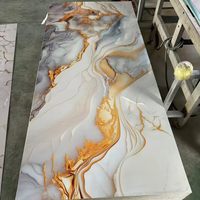 Panneau mural en PVC marbré brillant UV de luxe, imperméable, pour fond de télévision, panneau décoratif pour la décoration intérieure