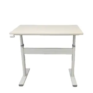 Engkol meja, tinggi meja dapat disesuaikan, engkol tangan, berdiri, angkat, meja kantor, Modern, Manual