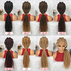 Pelucas Trenzadas sin Pegamento al por Mayor, Pelucas Trenzadas con Frente de Encaje Transparente HD 360 para Mujeres Negras - Product Image 5