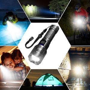1500 Lumen High Power Aluminum Alloy <b>USB</b> Rechargeable Flashlight IP66 Waterproof Zoomable 200m Beam Distance Outdoor <b>LED</b> CE - Product Image 4