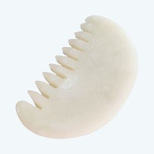 Peigne en jade blanc naturel, peigne gua sha, peigne de massage - Product Image 4