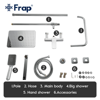 Frap mélangeur de douche en laiton ducha 35mm robinet en céramique robinet d'eau chaude et froide ensemble de salle de bains douche F2461