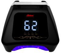 Lampe à ongles UV LED en métal I Believe Diamonds TP136 - Séchage haute puissance, cordon noir, rechargeable, professionnelle, pour gel à deux mains