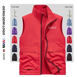 Veste sans manches en velours épais personnalisée pour hommes, vêtements de travail pour sports de plein air, veste sans manches réversible, veste chaude avec logo - Product Image 1