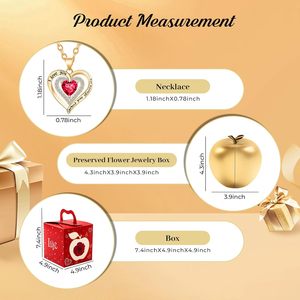 Tyvouflo Preserved Roses Forever Flowers Heart Necklace <b>Gift</b> <b>Set</b> For Mother's Day Birthday Mom Wife Girlfriend Grandma - Product Image 6