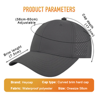 Gorras con Logotipo Personalizado, Diseño de Gorra Impermeable de Alto Rendimiento para Golf, Gorra de Béisbol Perforada, Transpirable, Deportiva, al por Mayor