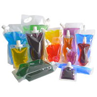 Vente Chaude Mini Sacs Bec Verseur Surface Givrée Transparente pour Savon Gel Douche Shampoing Emballage Plastique Liquide 30ml