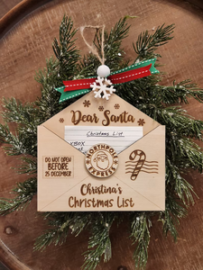 Carta personalizada <span class=keywords><strong>de</strong></span> Papá Noel, adorno <span class=keywords><strong>de</strong></span> <span class=keywords><strong>lista</strong></span> <span class=keywords><strong>de</strong></span> Navidad, recuerdo, regalo <span class=keywords><strong>de</strong></span> madera para niños - Product Image 3