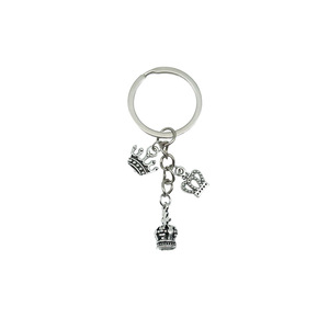 Porte-clés Couronne Antique en Argent, Pendentif en Alliage de Zinc, Accessoire de Bijouterie pour Cadeau DIY - Product Image 5