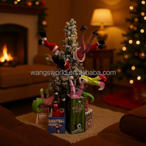 Decorazione Natalizia Luminosa con Babbo Natale e <span class=keywords><strong>Grinch</strong></span>, Gambe Oscillanti Elettriche, Divertente e Creativa in Plastica - Product Image 5