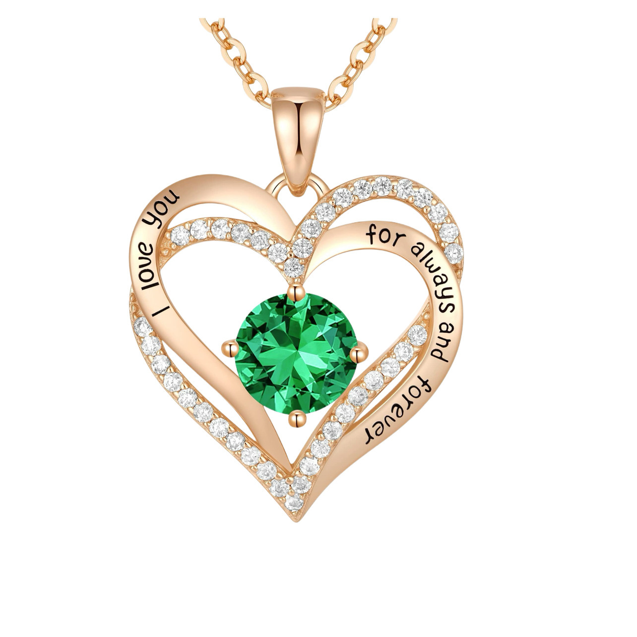 Rose gold green diamond