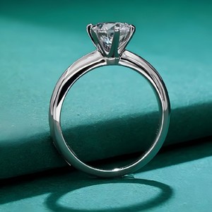 แหวนแต่งงานเพชรแล็บโกรว์ทองคำ 18K แบบคลาสสิกหกเม็ดทรงหรูหรา ขายส่ง - Product Image 2
