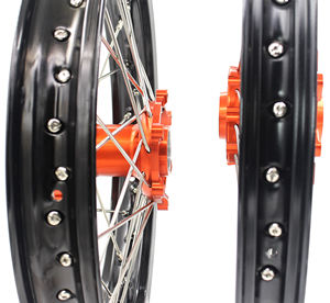 KKE-Juego de llantas <span class=keywords><strong>Enduro</strong></span> 21/18, Compatible con <span class=keywords><strong>KTM</strong></span> EXC XCF SXF 125 250 450 530, Aluminio anodizado naranja Hub - Product Image 5