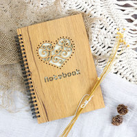 Menu en bois couvre cahier en bambou avec stylo