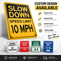 Panneaux de signalisation de ralentissement personnalisables par le fabricant, imperméables, durables, jaunes, réfléchissants en aluminium, pour les zones de stationnement