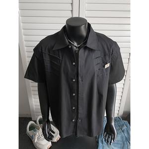 Niche Deconstructed Split Shoulder Pad White Loose Pleated Oversized Long Vintage <b>Cardigan</b> Metal Design Sense Shirt Male - Product Image 4