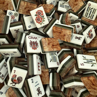 Juego de Fichas de Mahjong Americanas de Madera de Ciprés de 4 Capas con Grabado Acrílico Personalizado al por Mayor, OEM