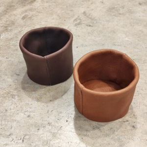 Creative desktop office supplies pen <b>holder</b>, top-grain cowhide leather, Instagram-style <b>makeup</b> brush storage box, student - Product Image 2